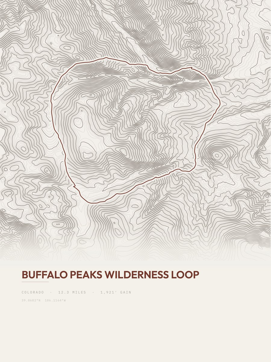Buffalo Peaks Wilderness Loop Topographic print