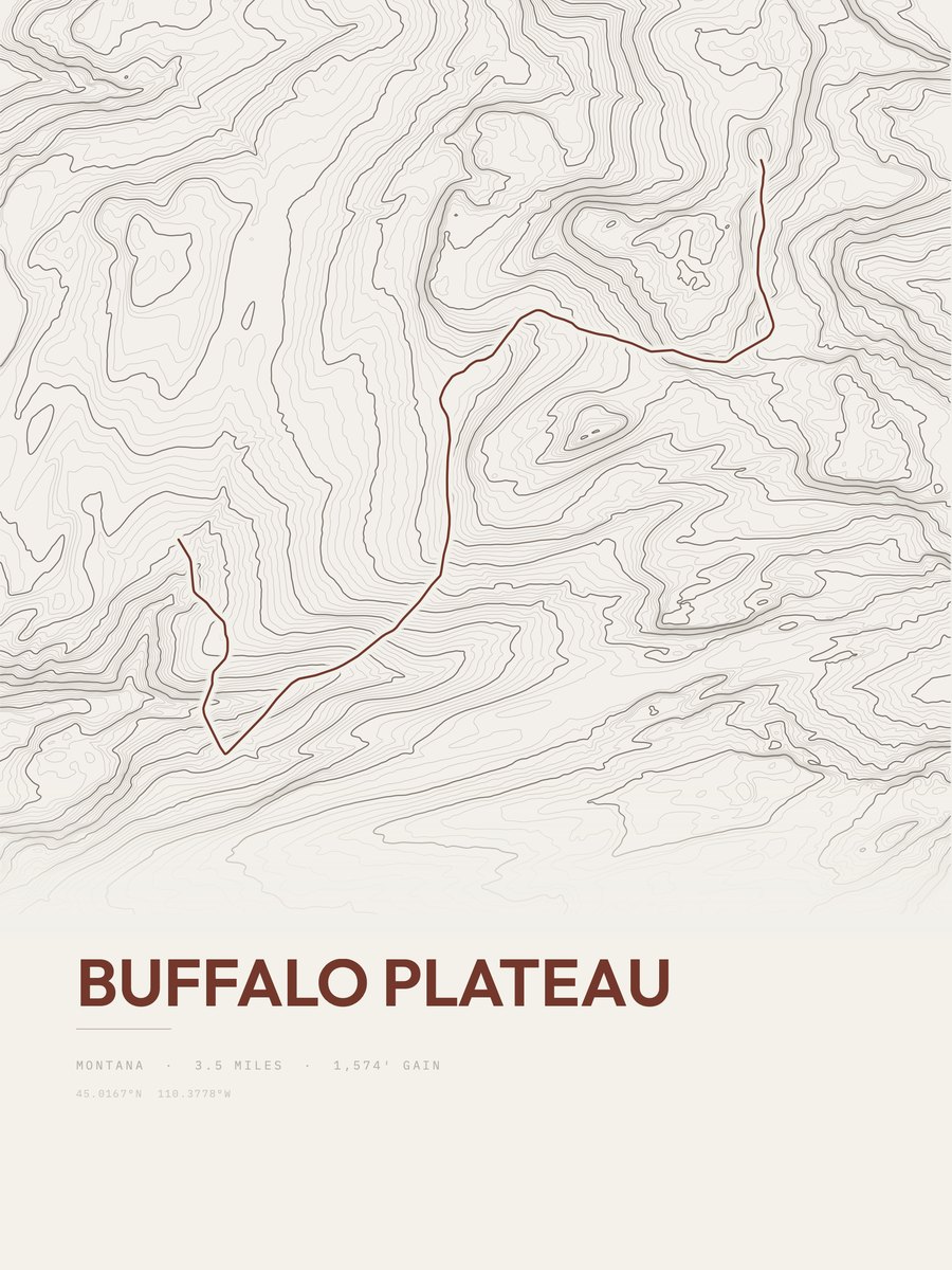 Buffalo Plateau Topographic print