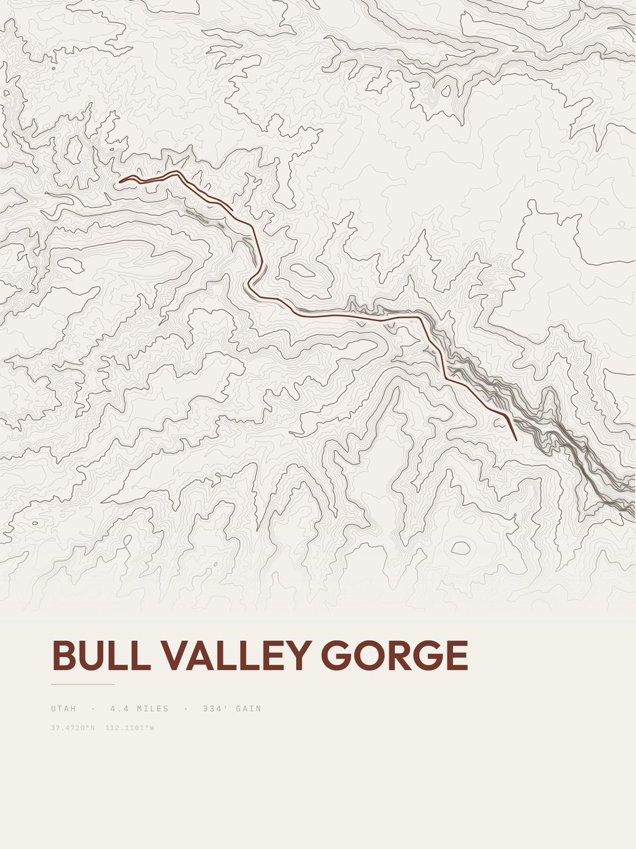 Bull Valley Gorge Topographic print