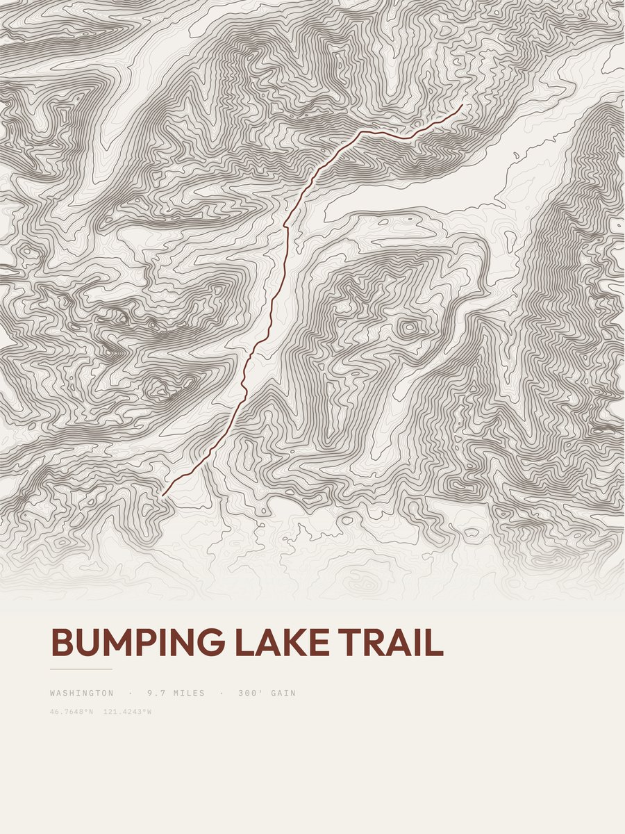 Bumping Lake Trail Topographic print