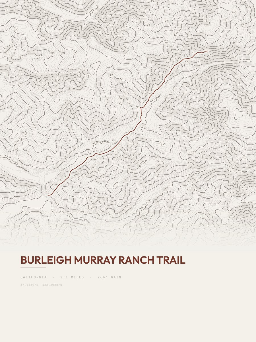 Burleigh Murray Ranch Trail Topographic print