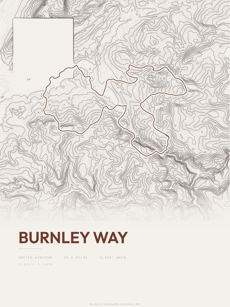 Burnley Way Topographic print