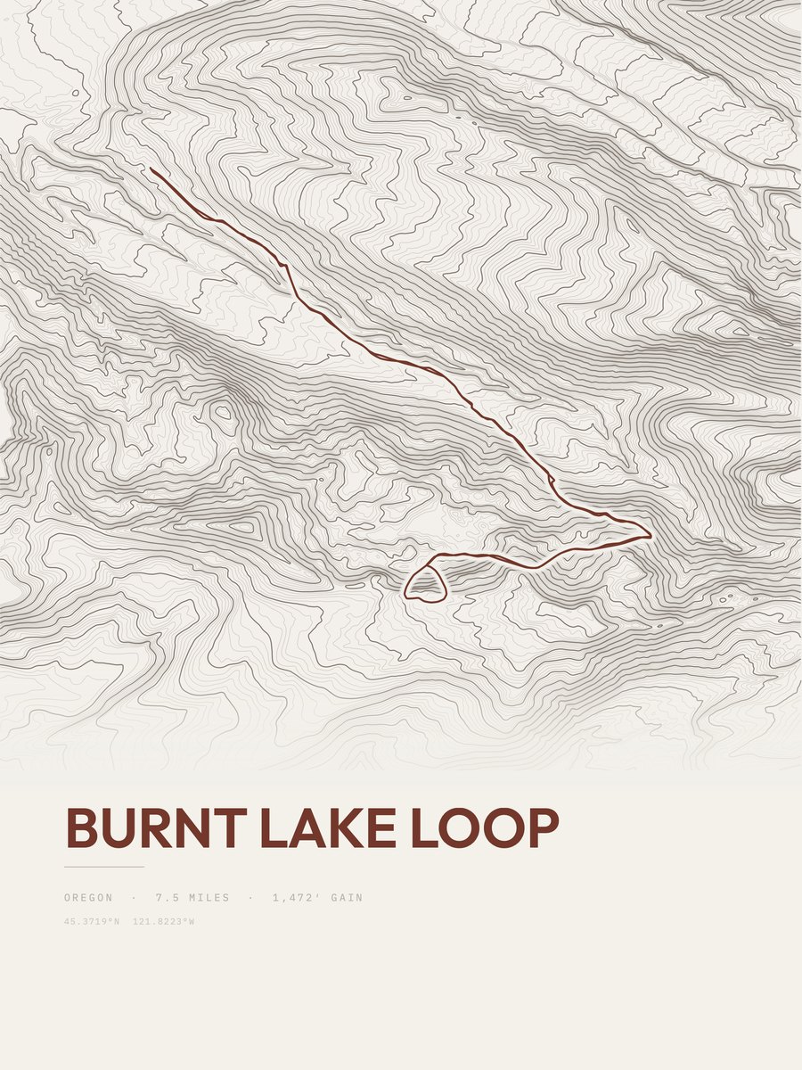 Burnt Lake Loop Topographic print