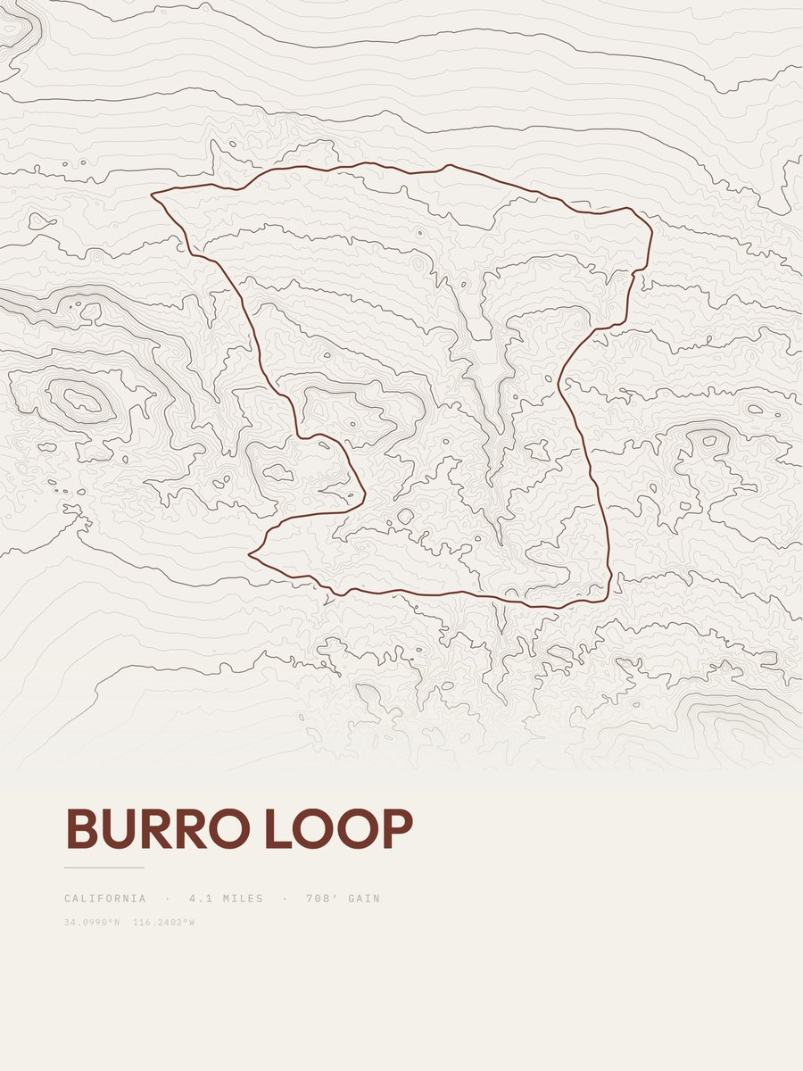 Burro Loop Topographic print