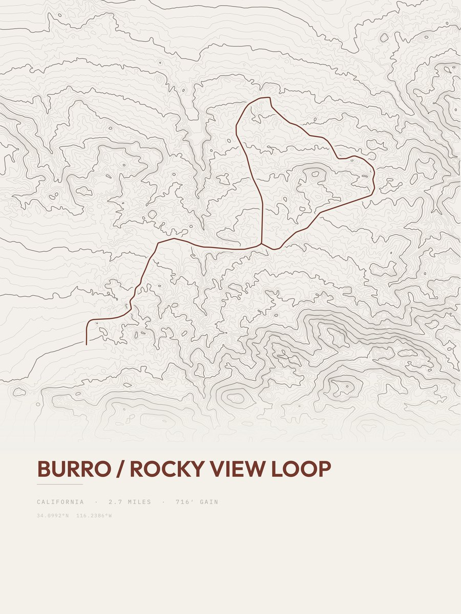 Burro / Rocky View Loop Topographic print
