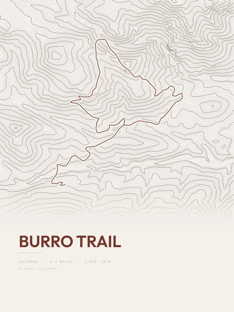 Burro Trail topographic trail print