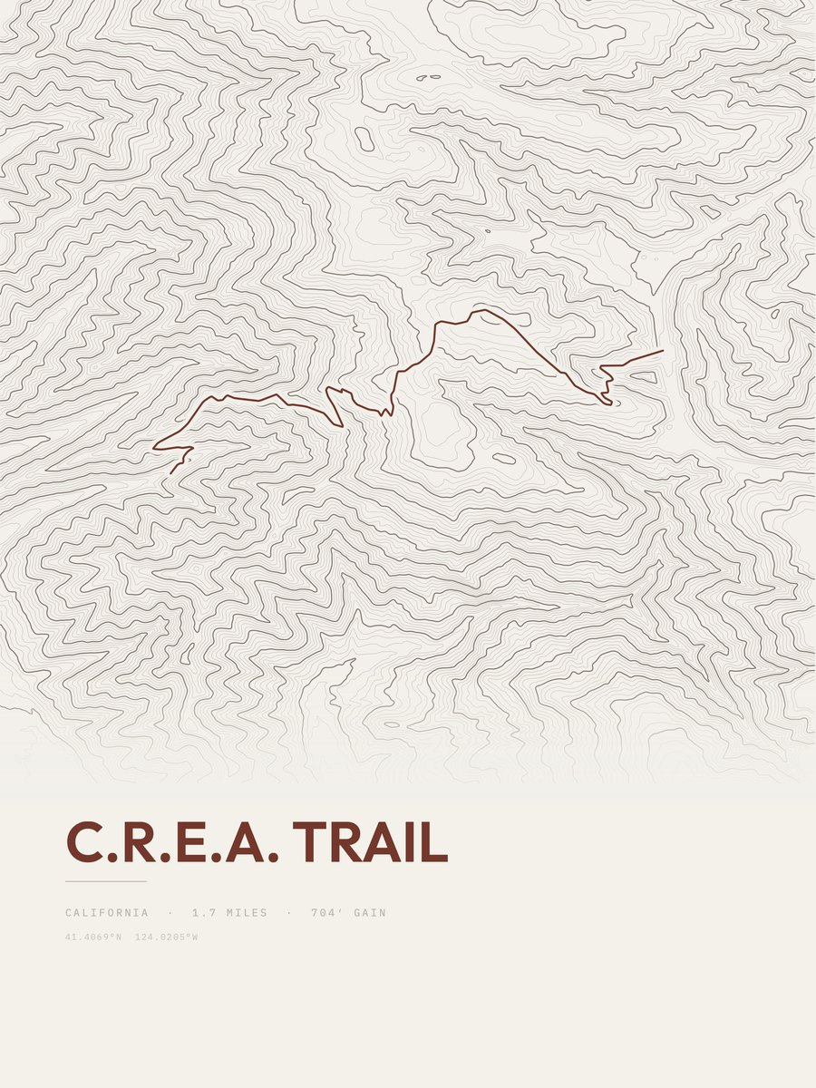 C.R.E.A. Trail Topographic print