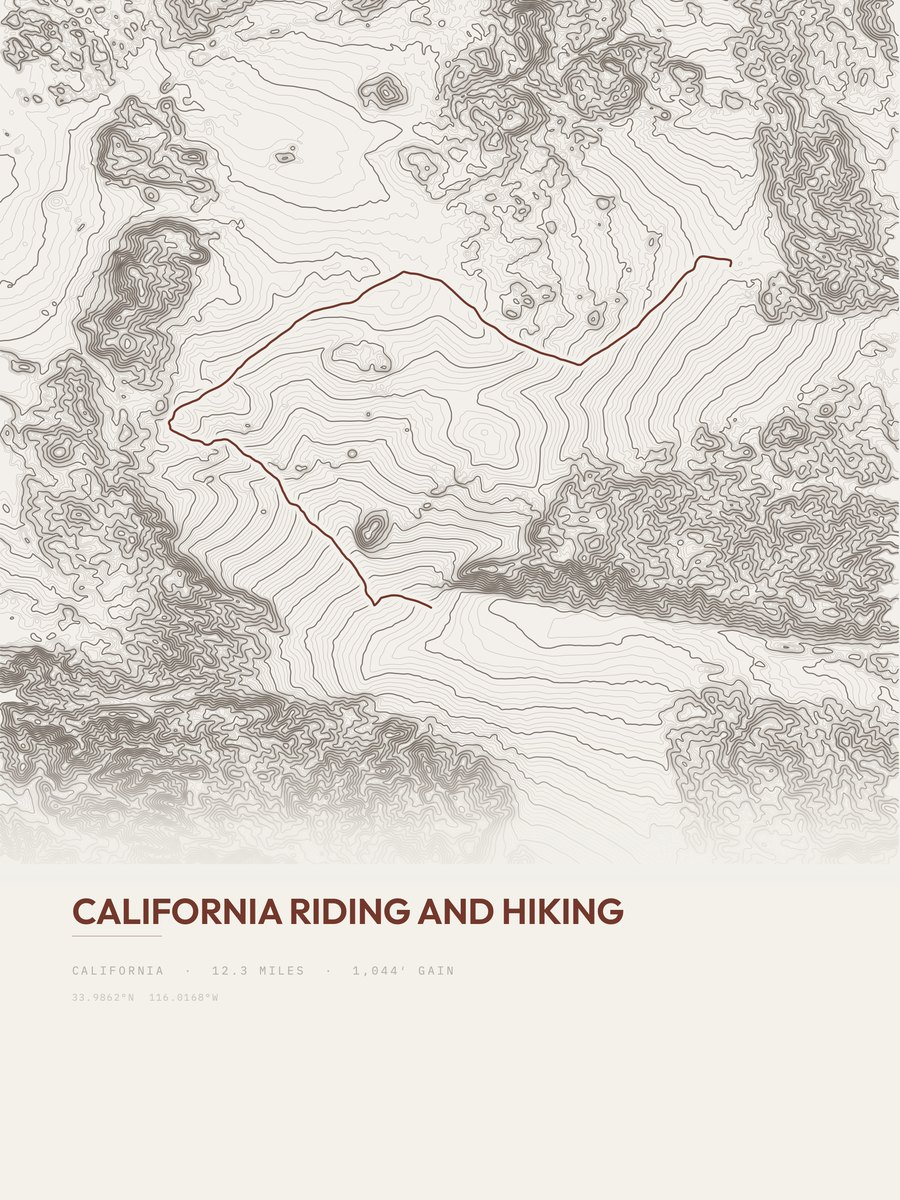 California Riding And Hiking Topographic print