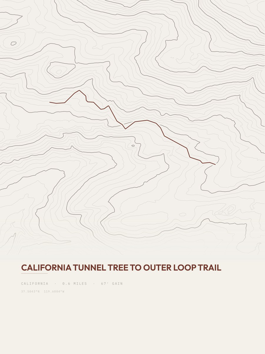 Outer Loop Trail Topographic print