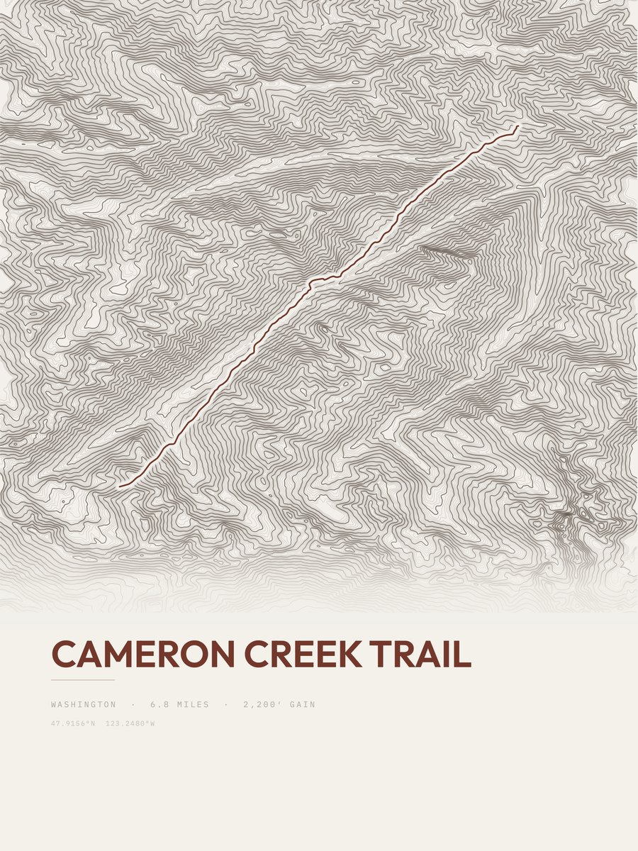 Cameron Creek Trail Topographic print