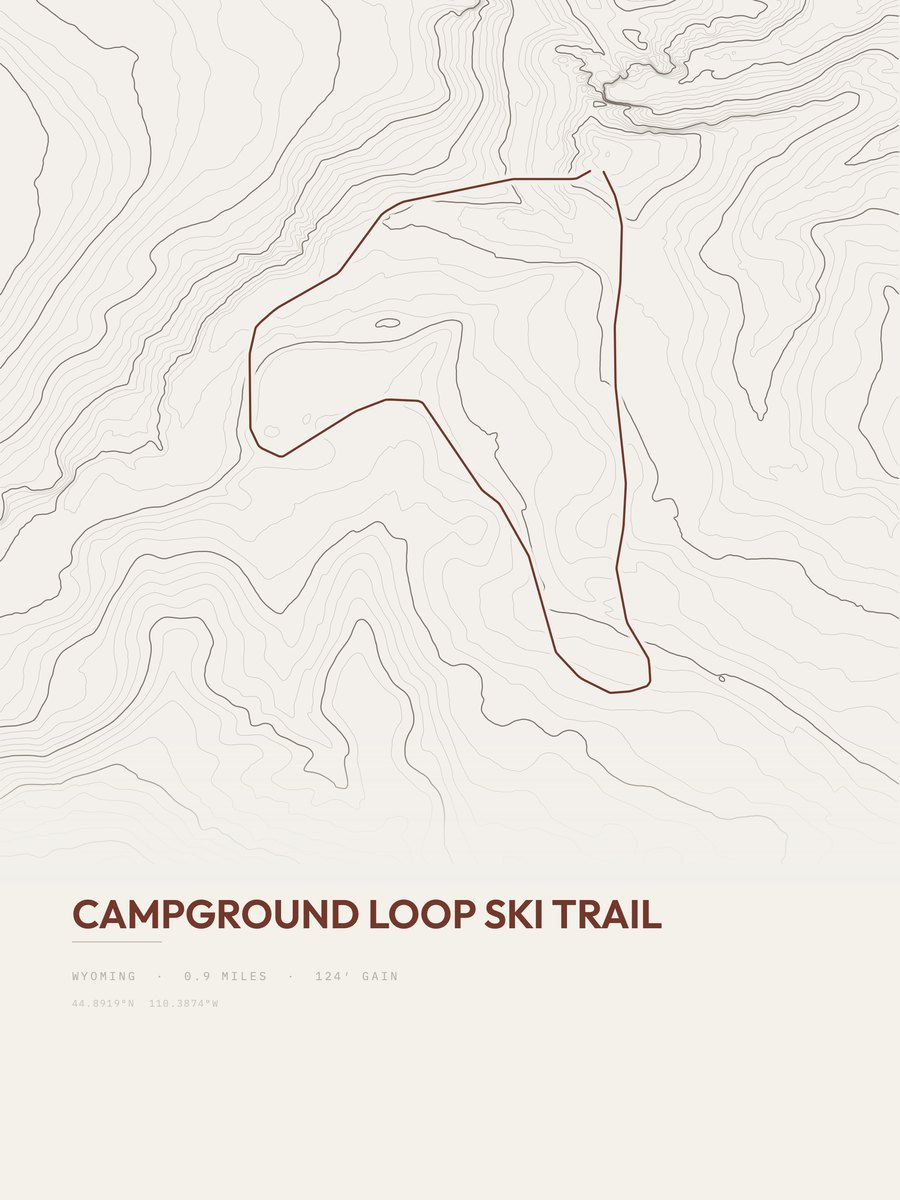 Campground Loop Ski Trail Topographic print