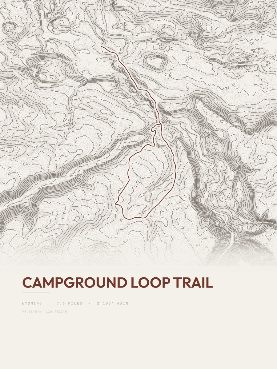 Campground Loop Trail Topographic print