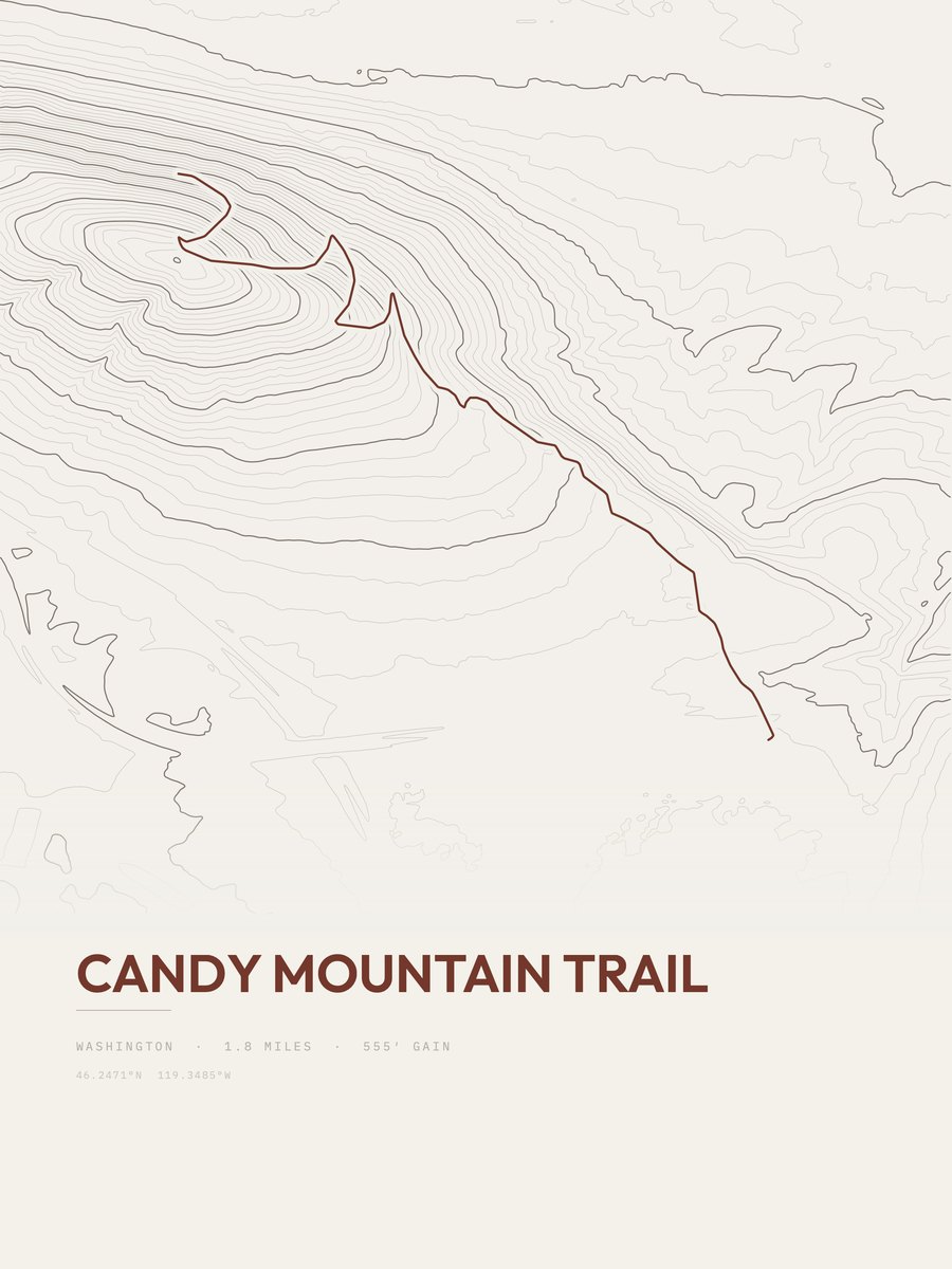 Candy Mountain Trail Topographic print