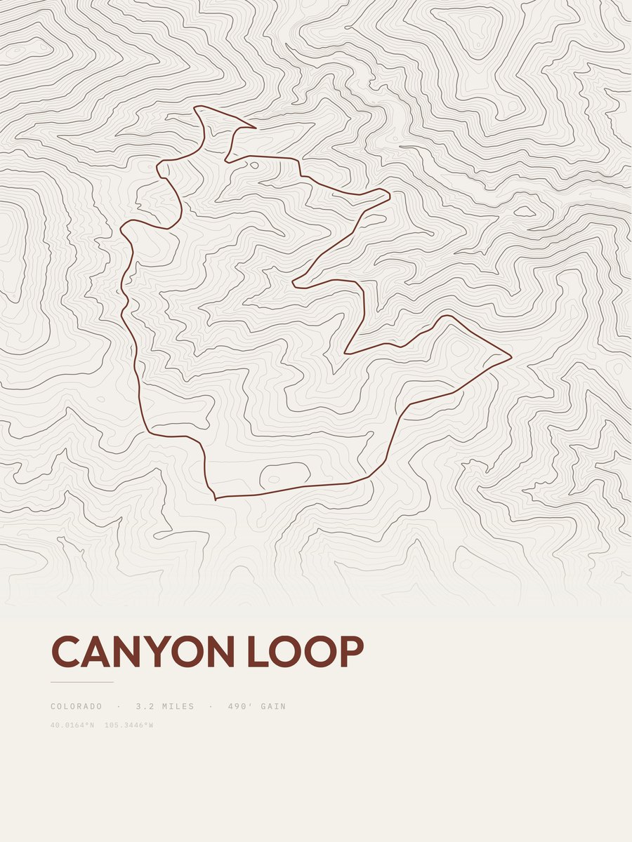 Canyon Loop Topographic print