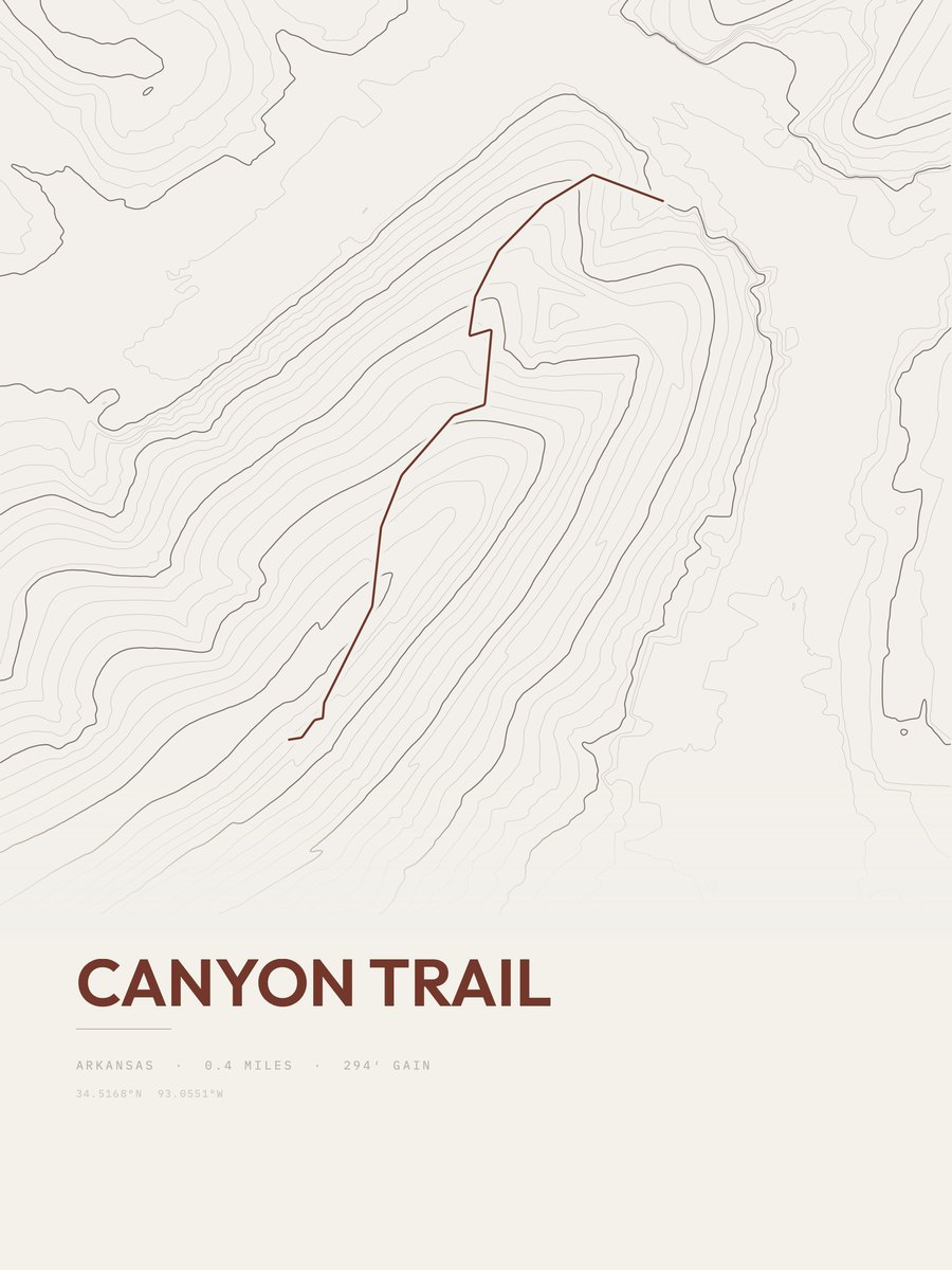 Canyon Trail topographic trail print