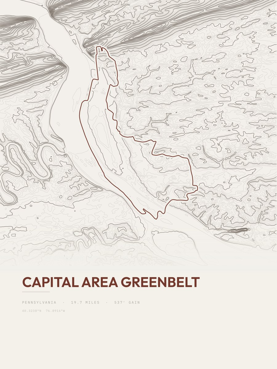 Capital Area Greenbelt Topographic print