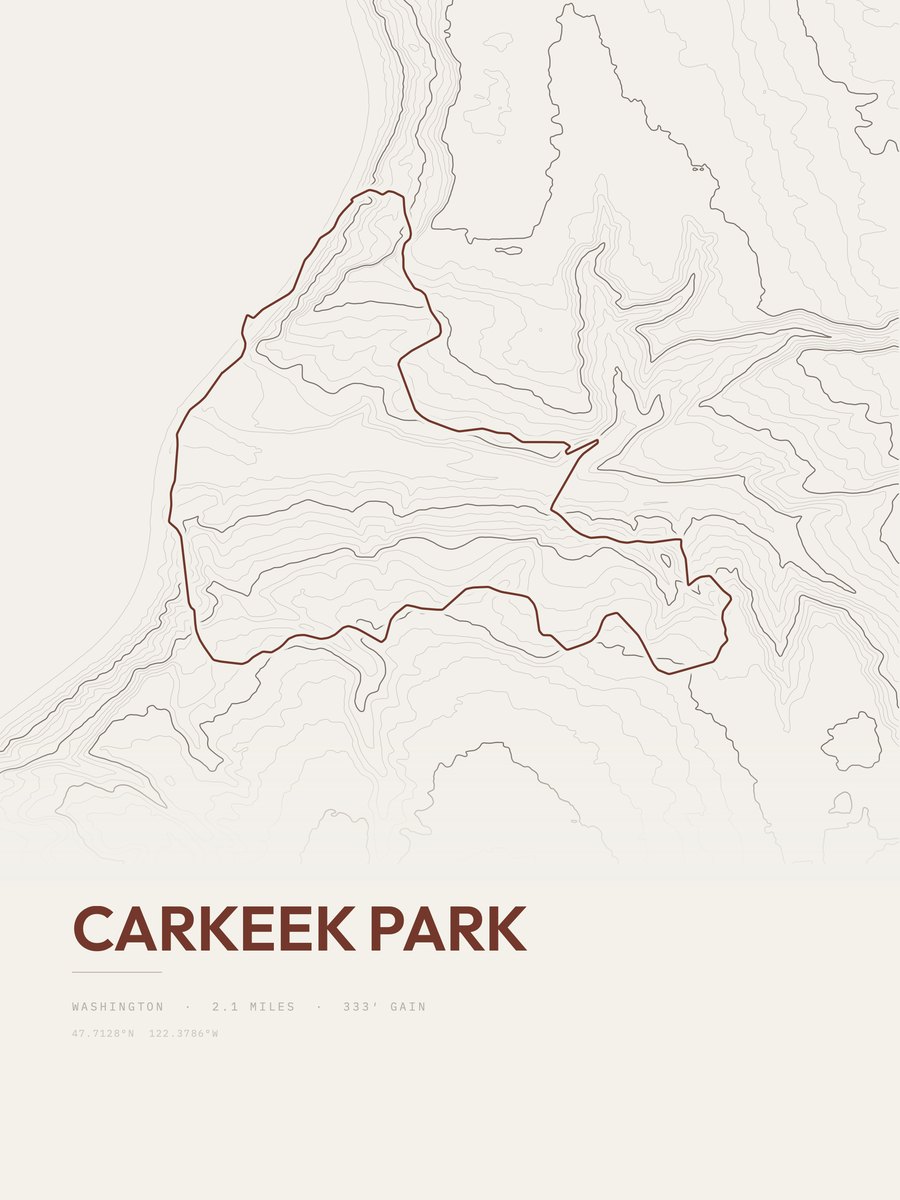 Carkeek Park Topographic print