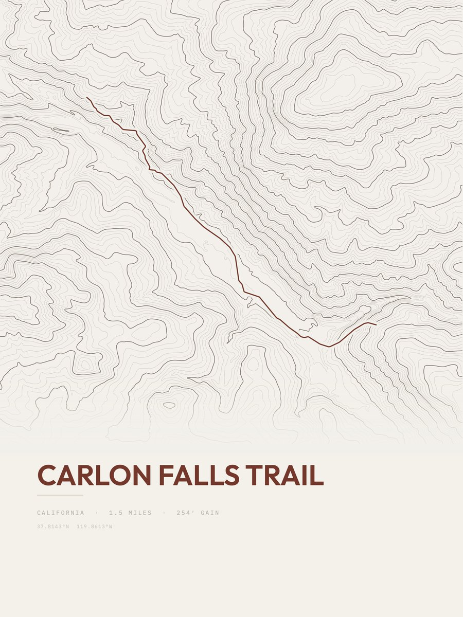 Carlon Falls Trail topographic trail print