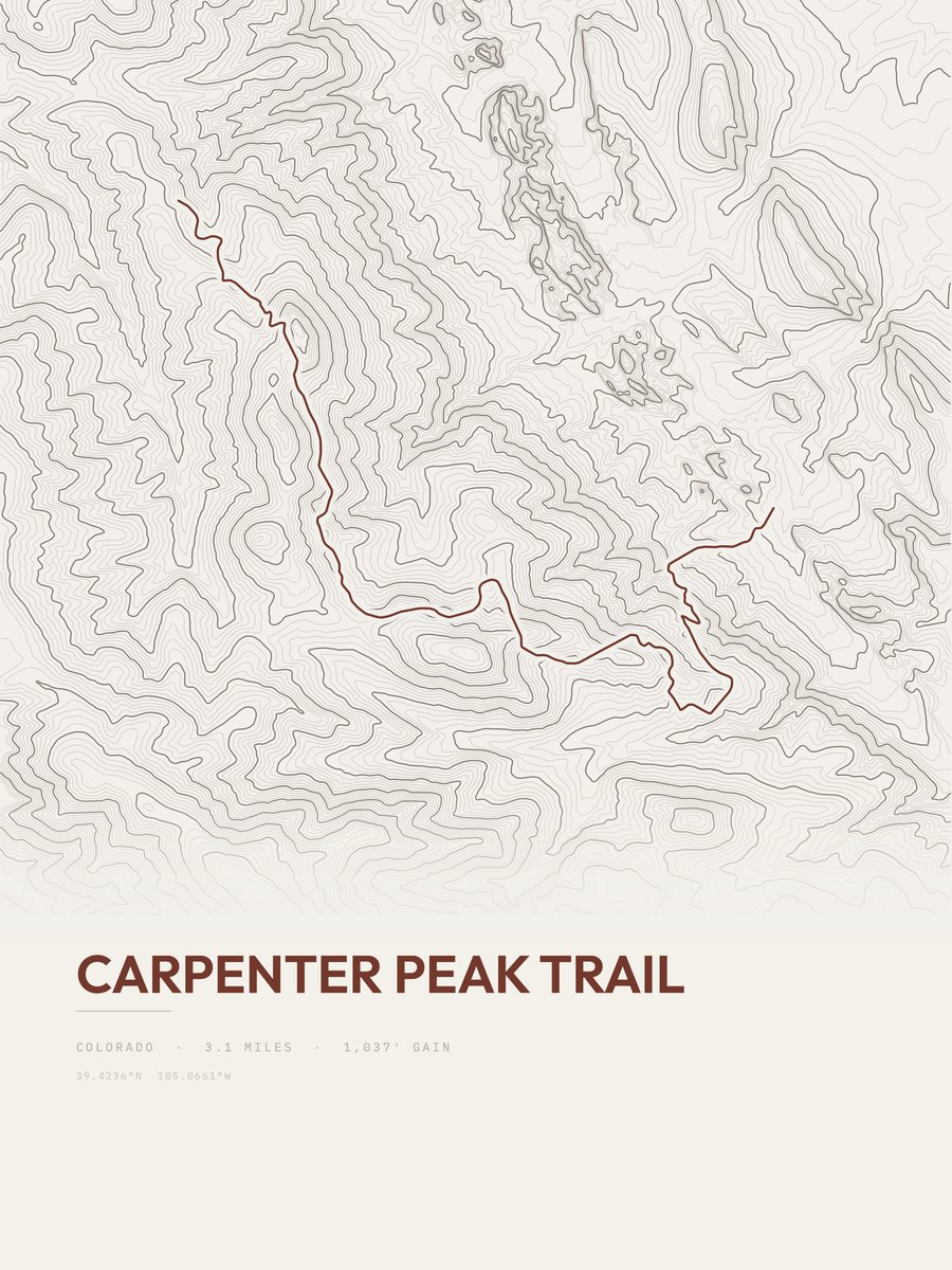 Carpenter Peak Trail topographic trail print
