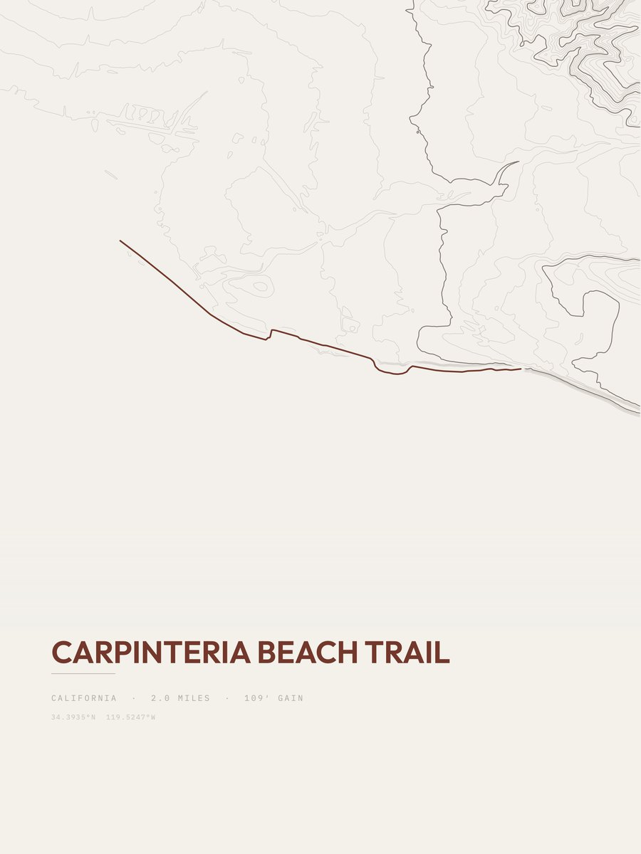 Carpinteria Beach Trail Topographic print