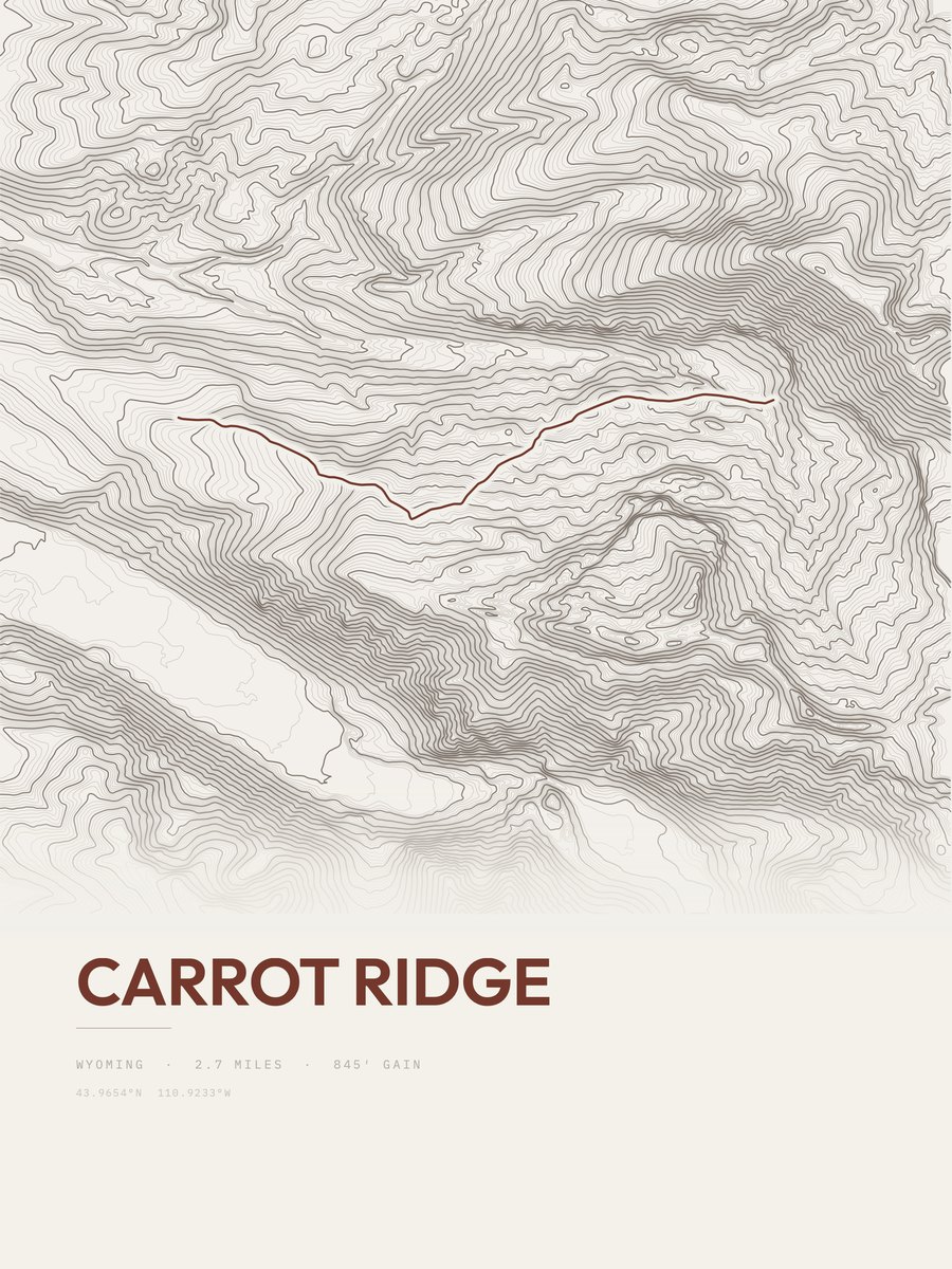 Carrot Ridge Topographic print