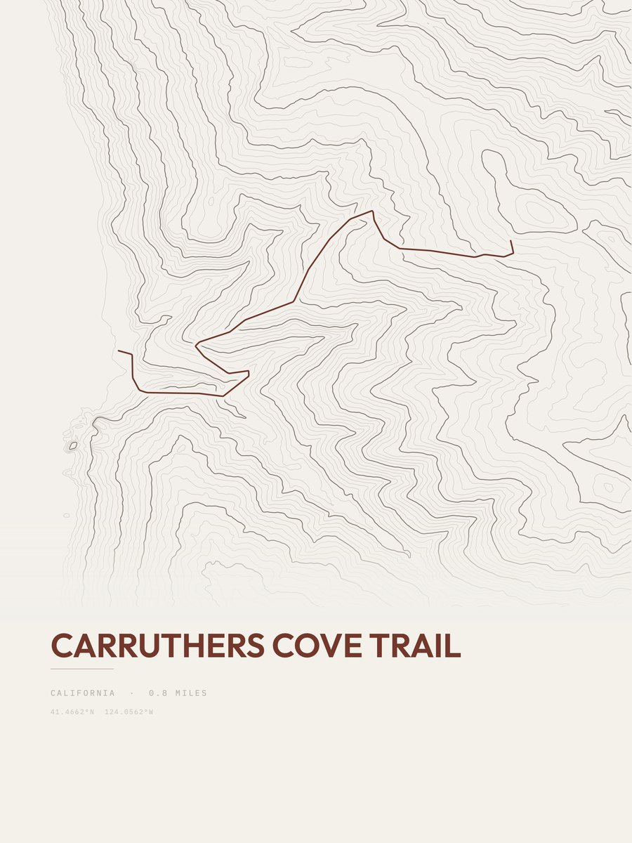 Carruthers Cove Trail Topographic print