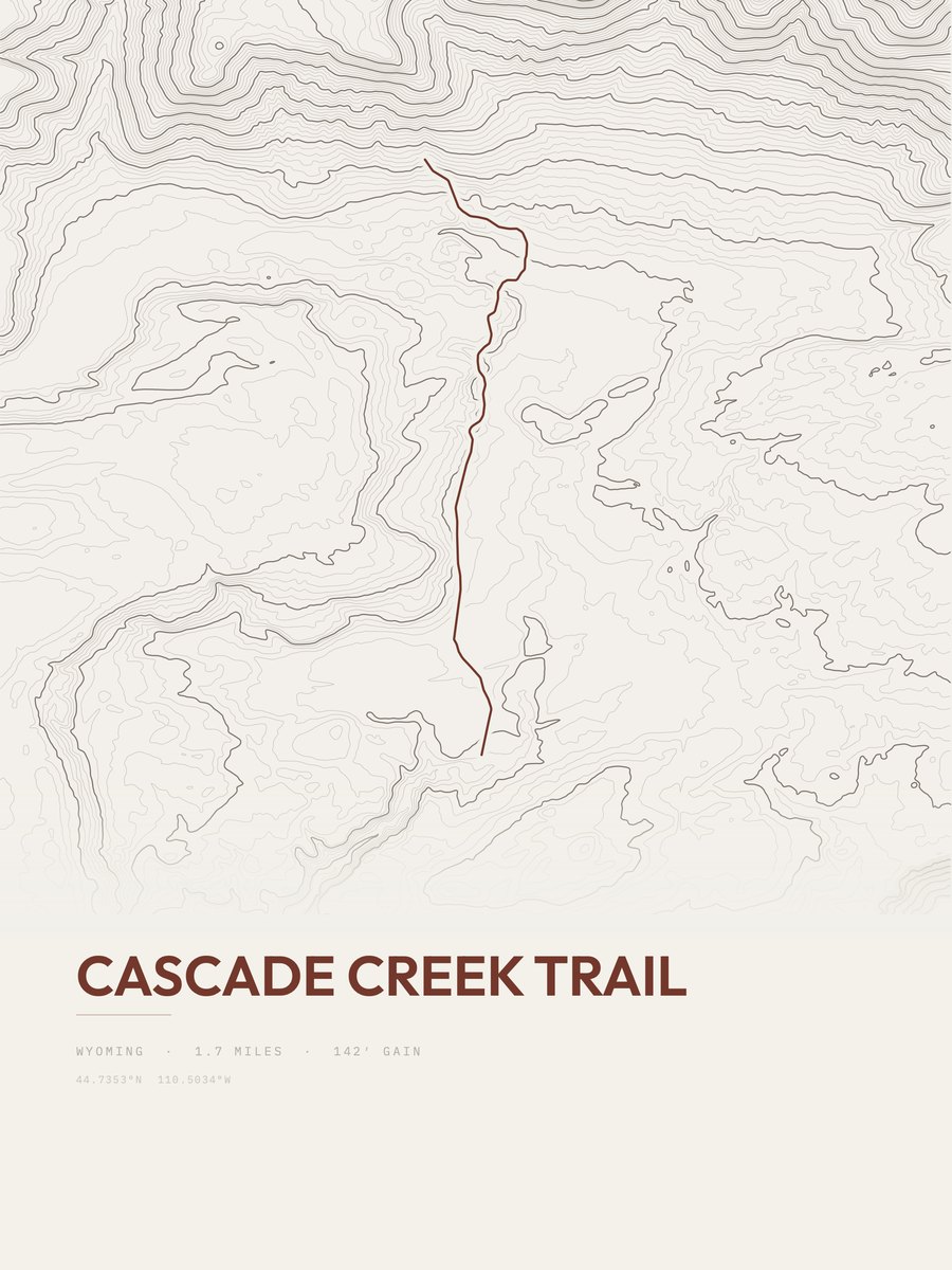Cascade Creek Trail Topographic print