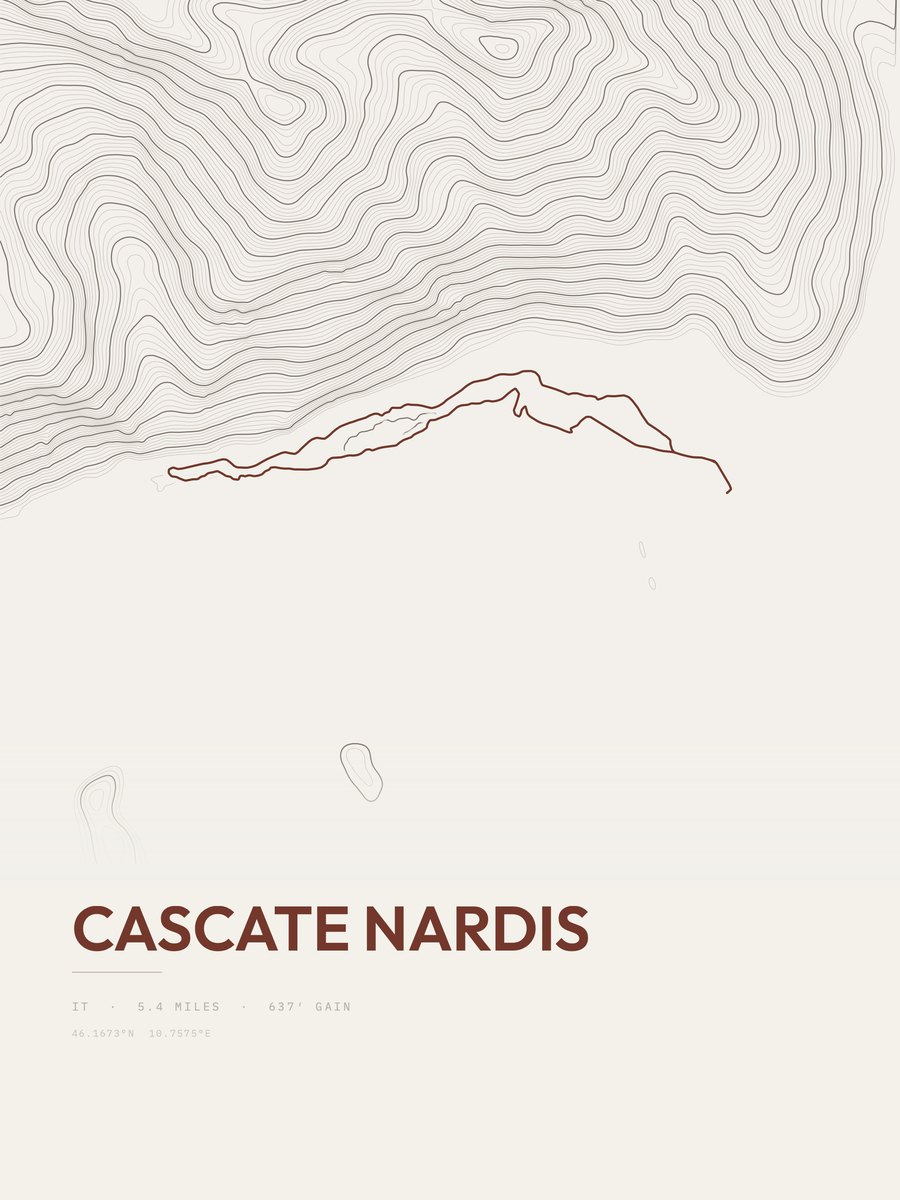 Cascate Nardis Topographic print