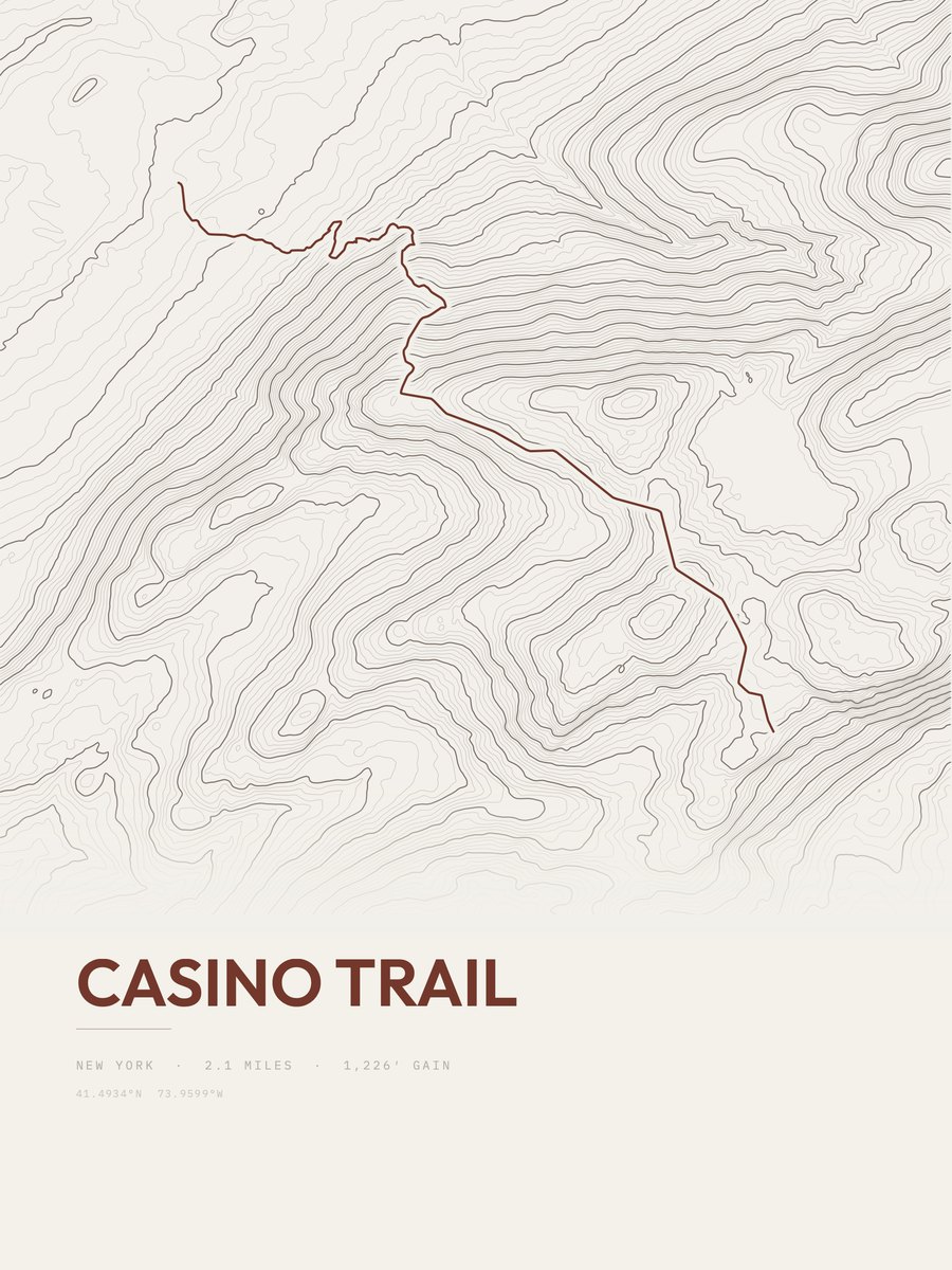 Casino Trail Topographic print