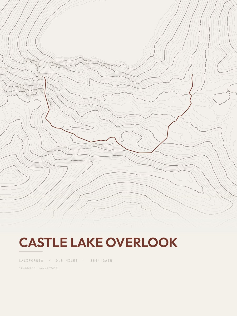 Castle Lake Overlook Topographic print