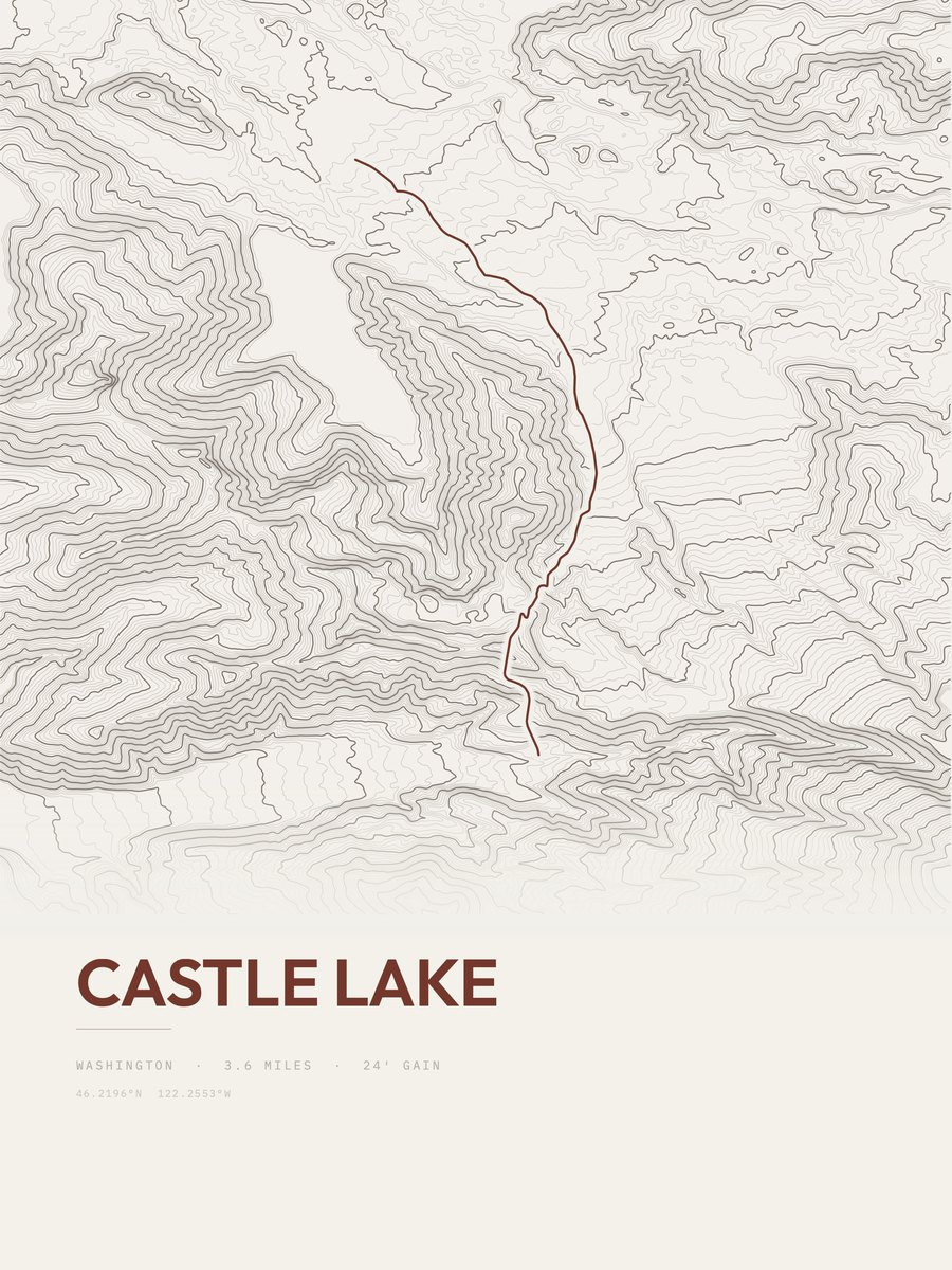 Castle Lake Topographic print