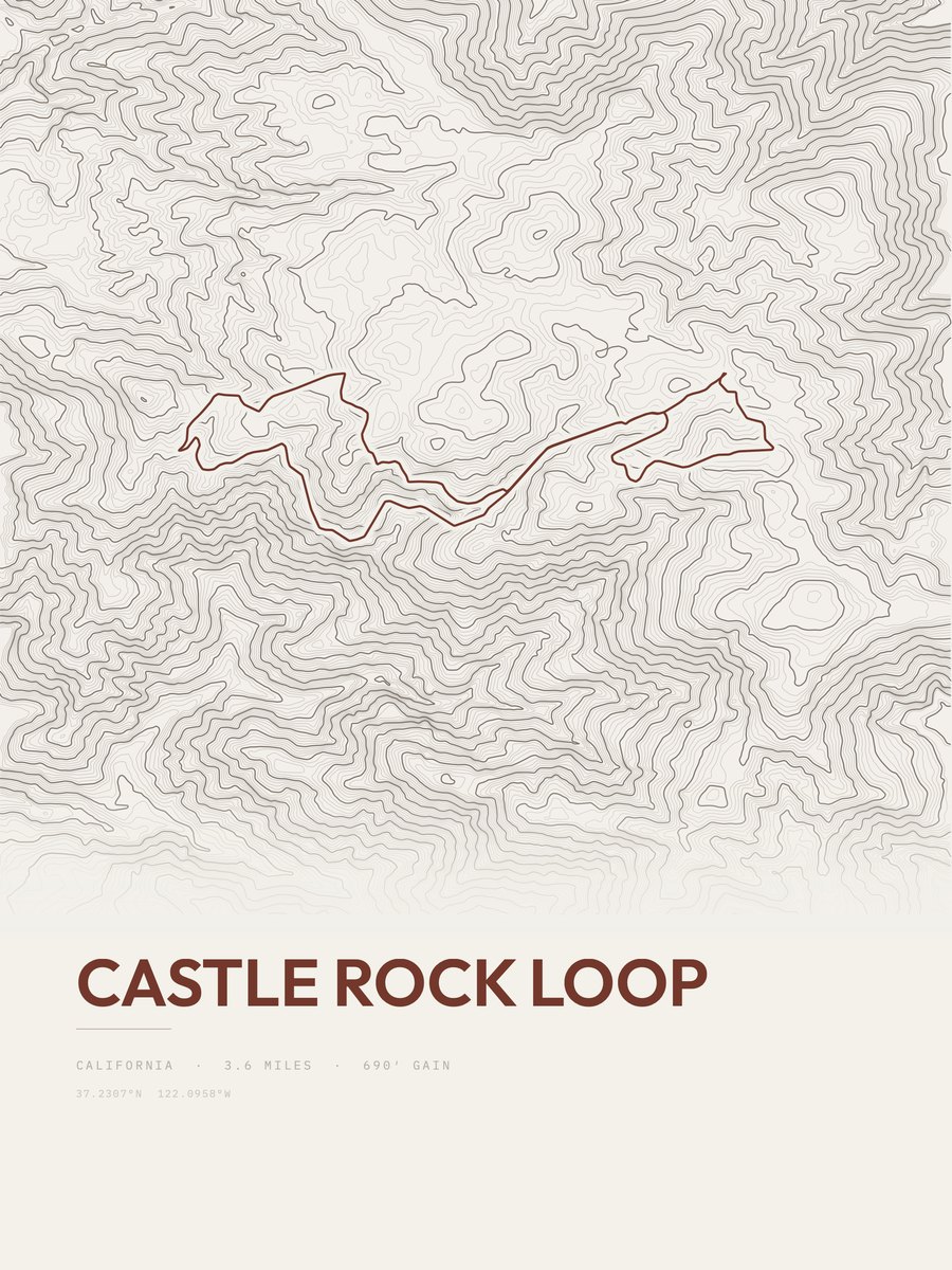 Castle Rock Loop Topographic print