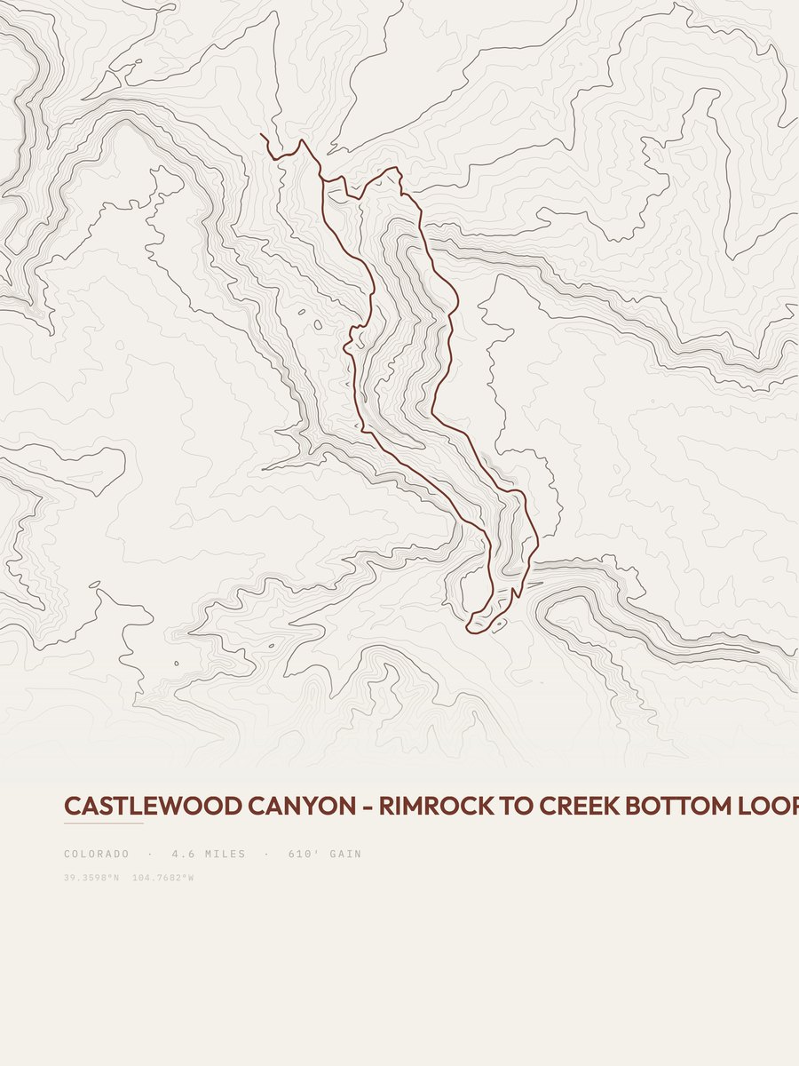 Castlewood Canyon Topographic print