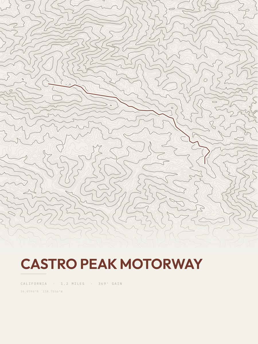 Castro Peak Motorway Topographic print