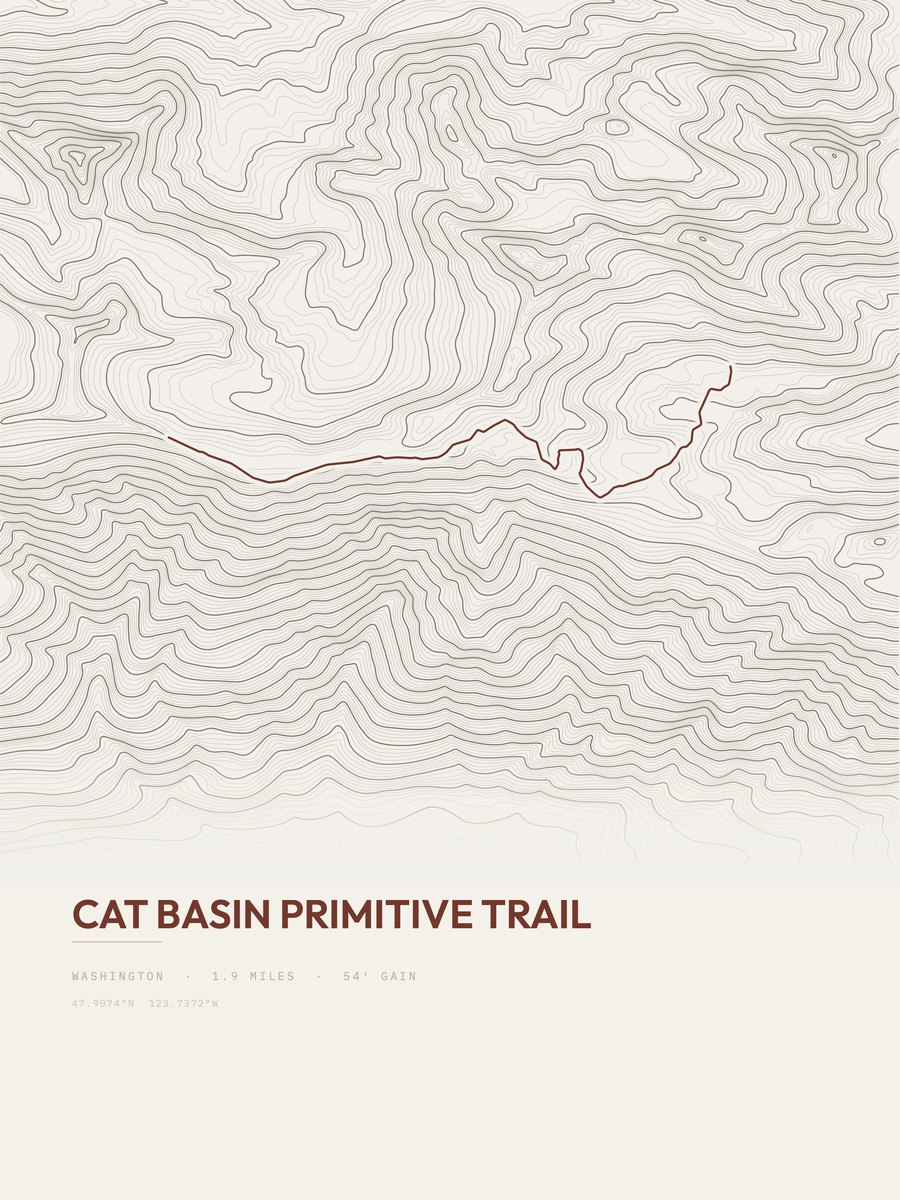 Cat Basin Primitive Trail Topographic print