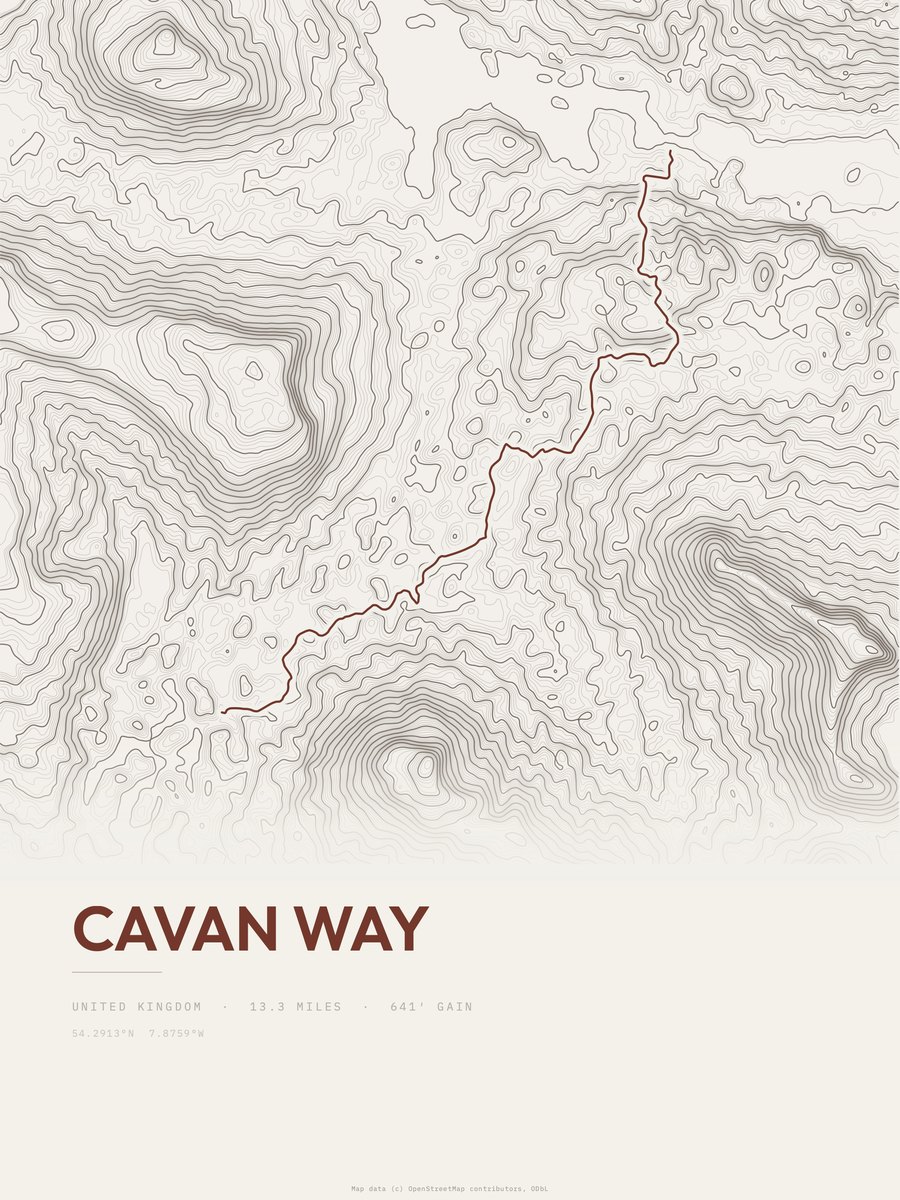 Cavan Way Topographic print