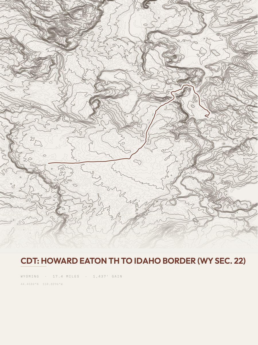 Howard Eaton TH to Idaho Border Topographic print
