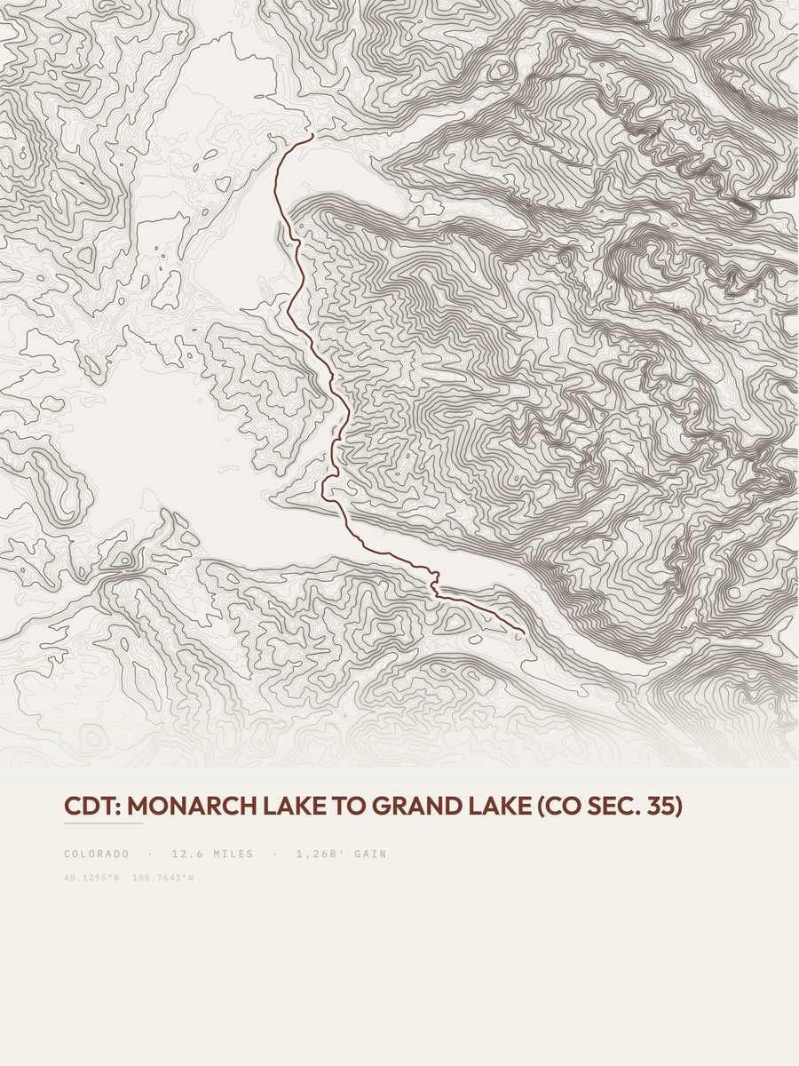 Monarch Lake to Grand Lake Topographic print