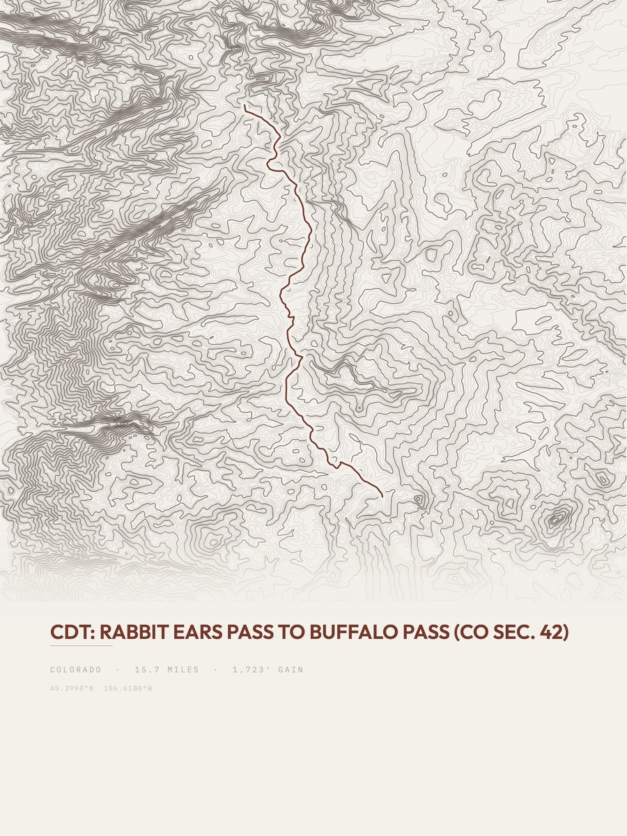 Rabbit Ears Pass to Buffalo Pass Topographic print
