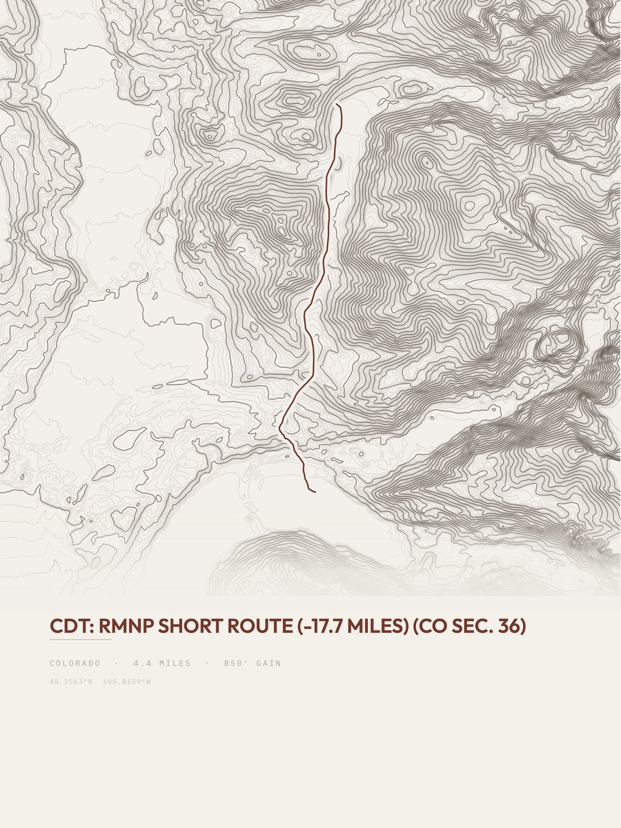 RMNP Short Route Topographic print