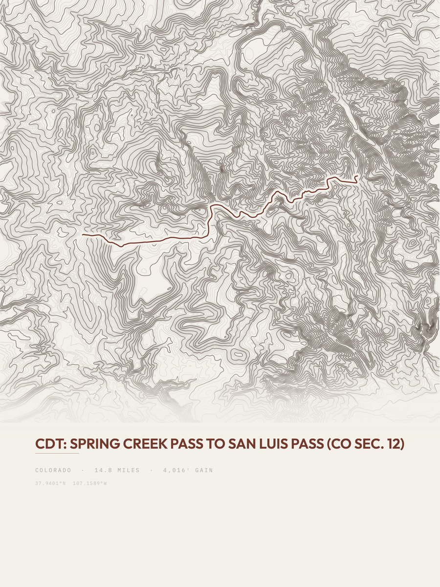 San Luis Pass topographic trail print