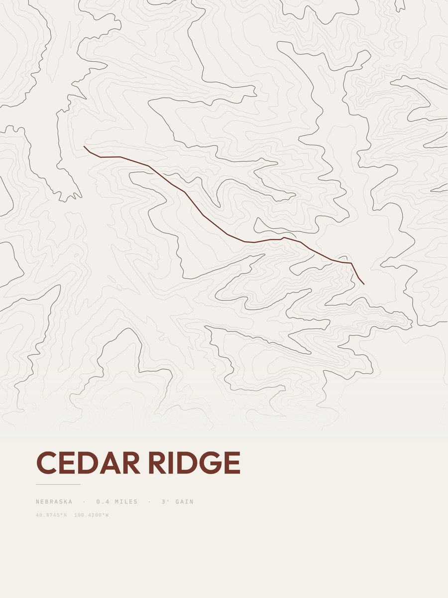 Cedar Ridge Topographic print