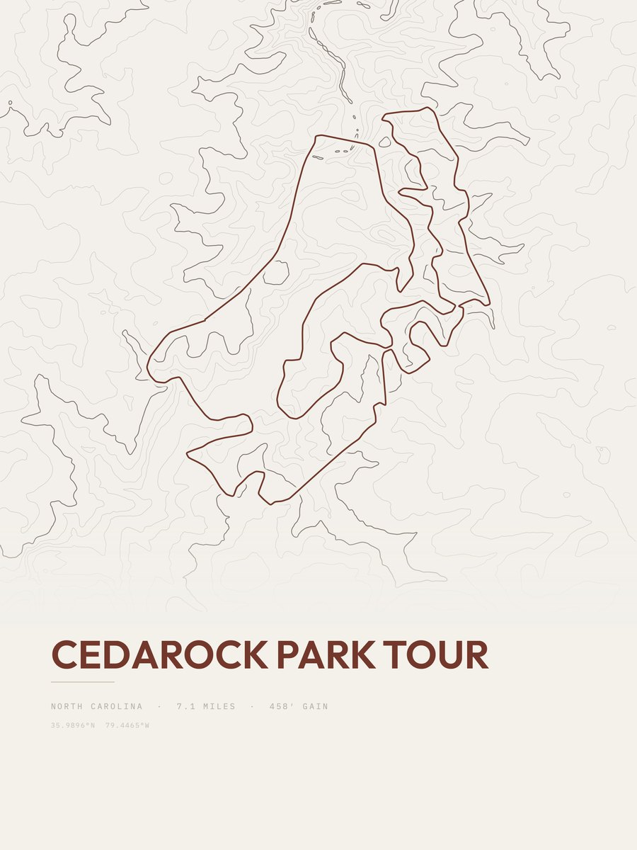 Cedarock Park Tour Topographic print