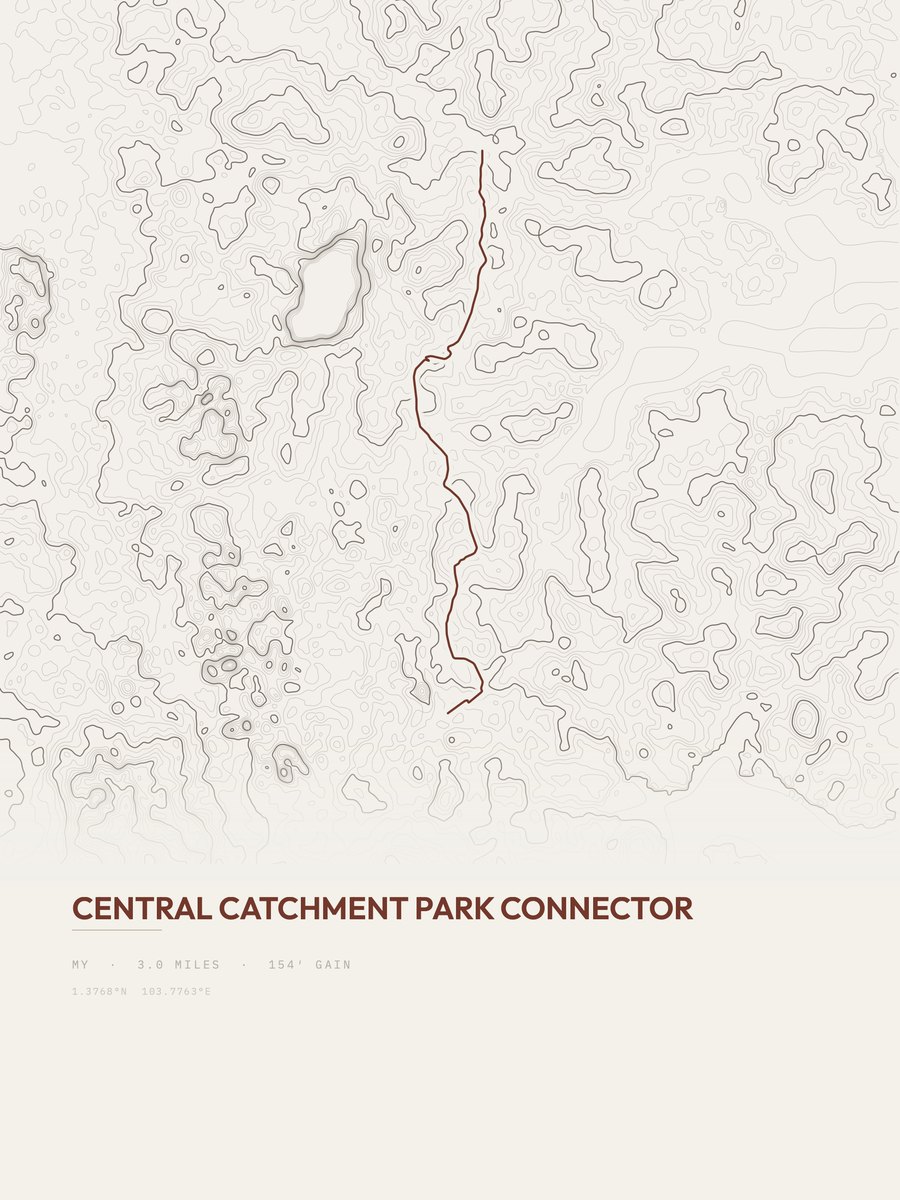 Central Catchment Park Connector Topographic print