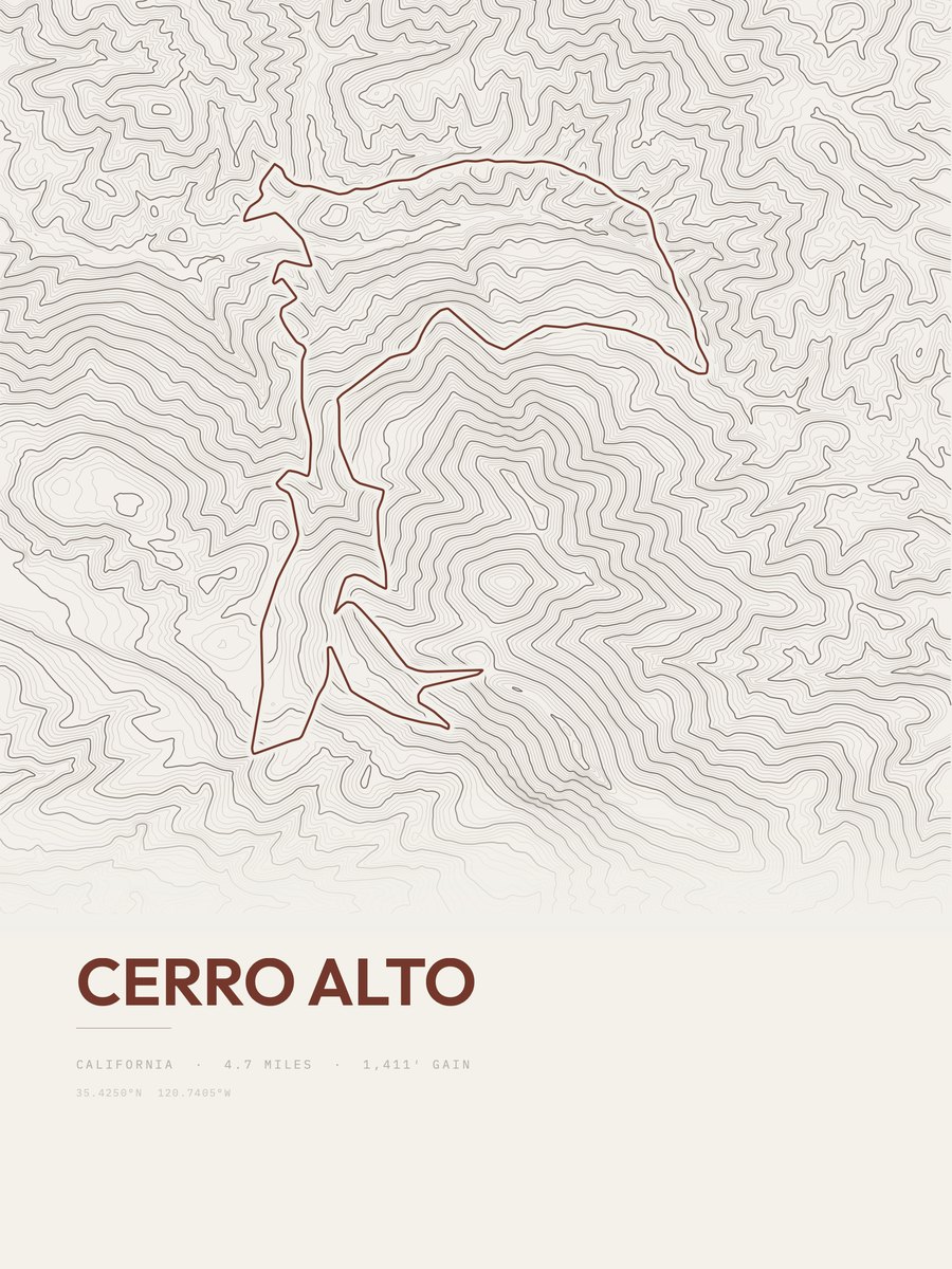 Cerro Alto Topographic print