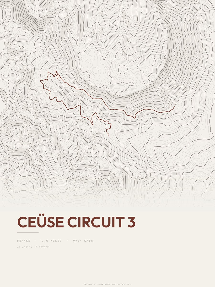 Ceüse Circuit 3 Topographic print