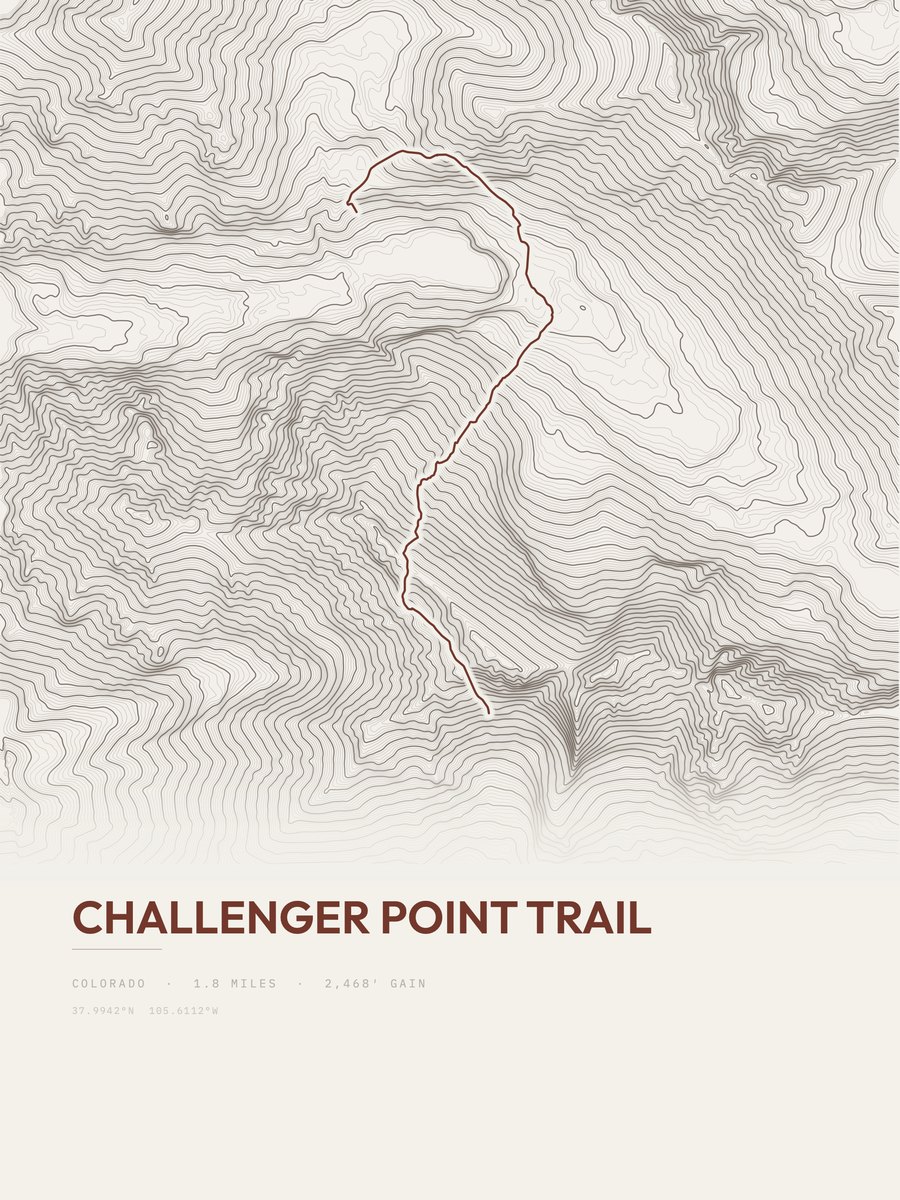 Challenger Point Trail Topographic print