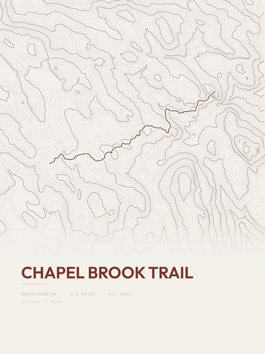 Chapel Brook Trail topographic trail print