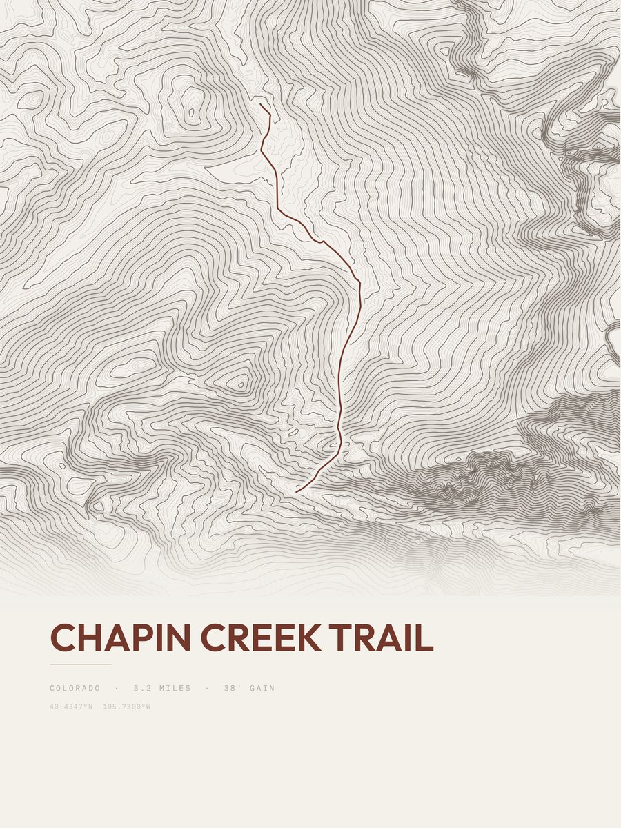 Chapin Creek Trail Topographic print