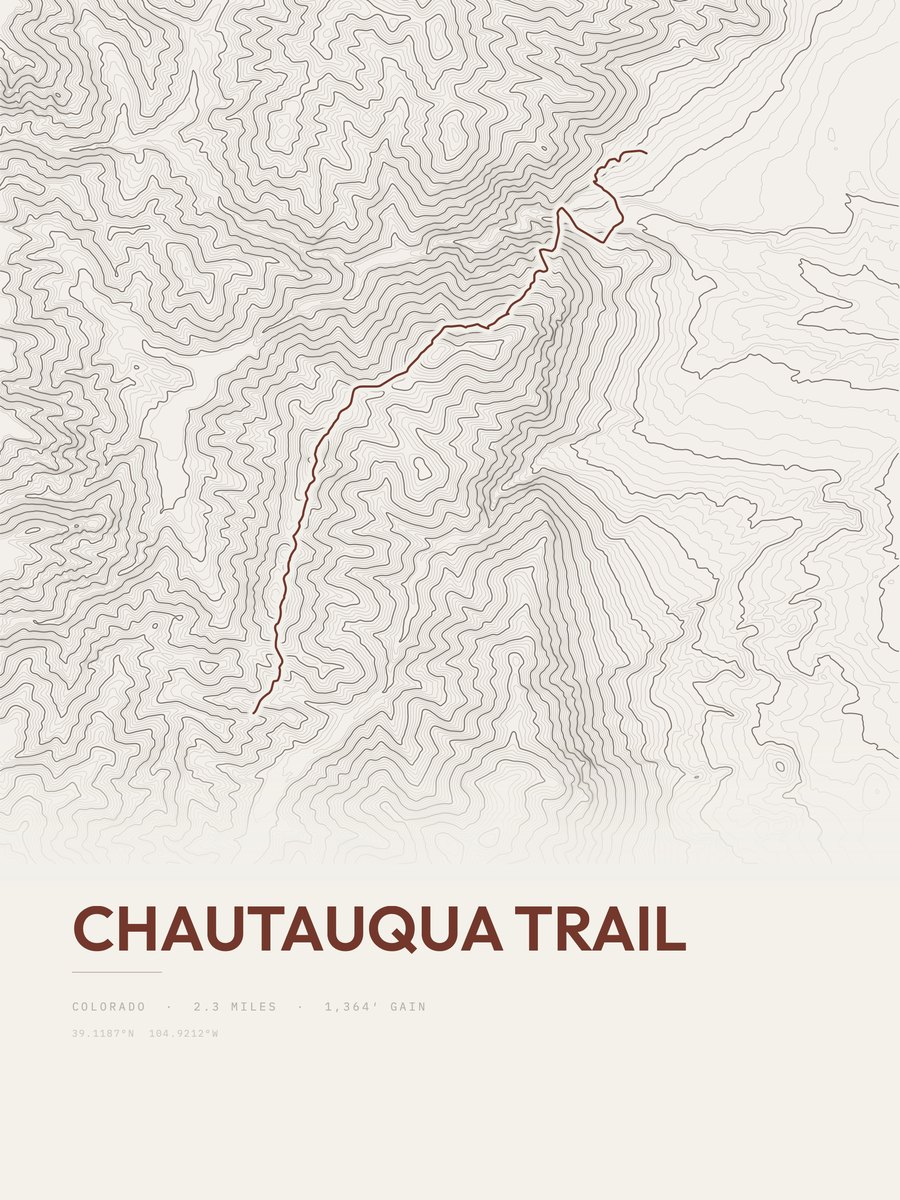 Chautauqua Trail Topographic print